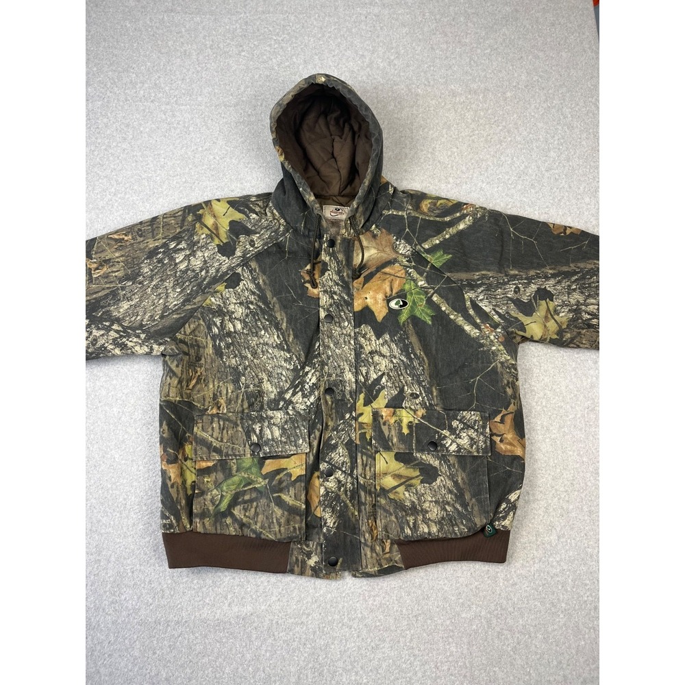 Mossy Oak Flintlock Plus Jacket‎ Mens XL Camo Green Full Zip Hooded Lined